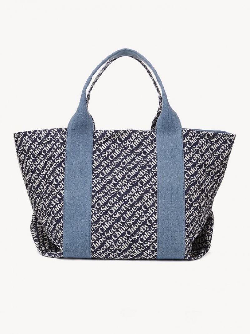 Chloe Laetizia Tote Bags Royal Navy | CHE-SR14705