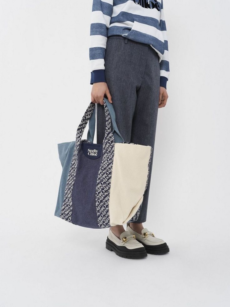 Chloe Laetizia Tote Bags Royal Navy | CHE-SR14705