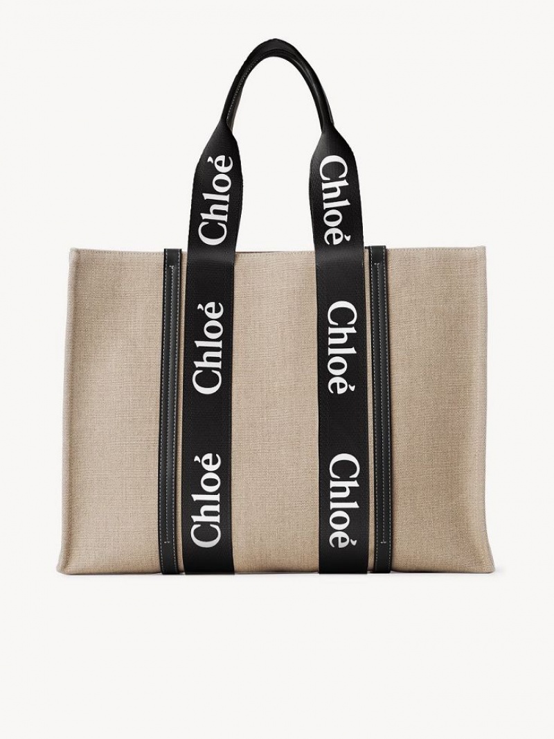 Chloe Large Woody Tote Bags Black - Blue 1 | CHE-SR13304