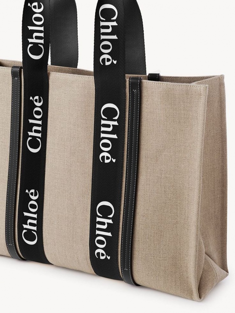 Chloe Large Woody Tote Bags Black - Blue 1 | CHE-SR13304