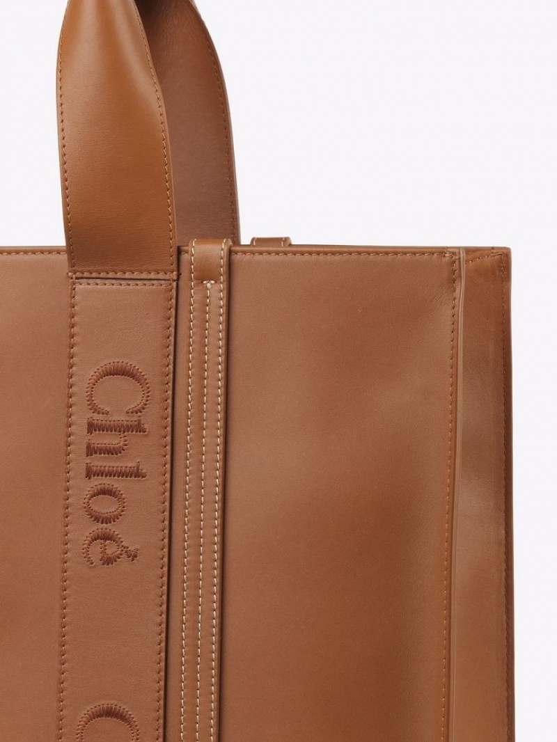 Chloe Large Woody Tote Bags Caramel | CHE-SR13348