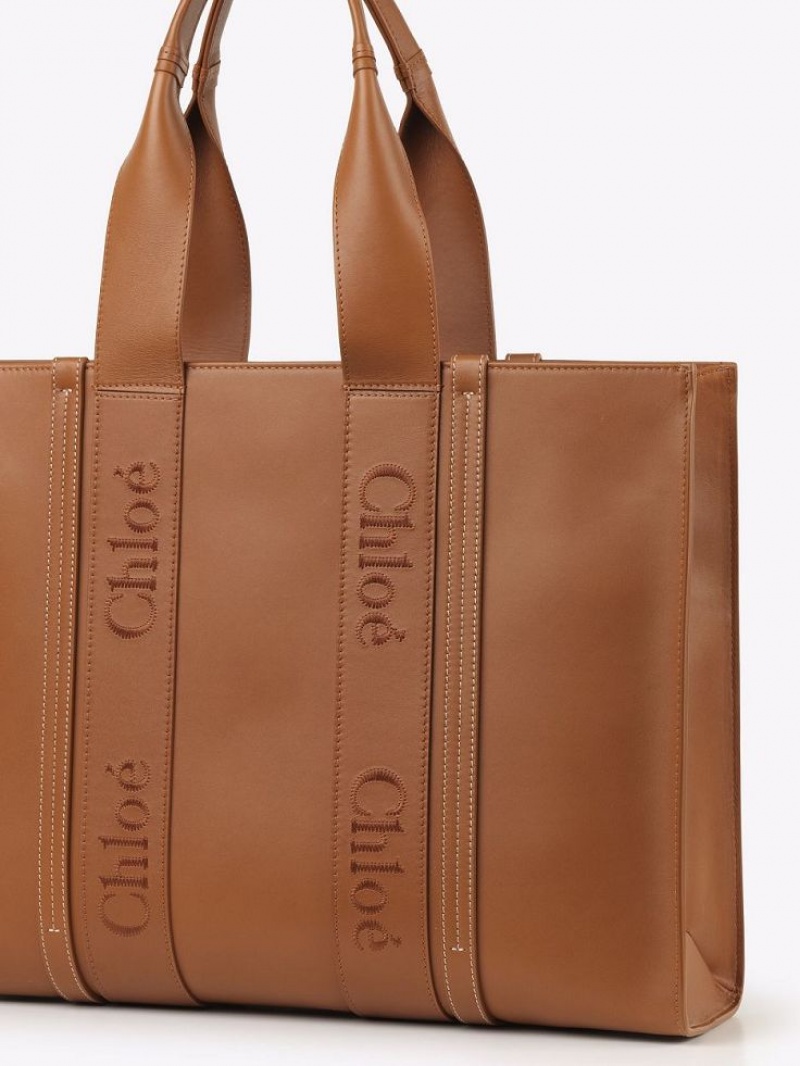 Chloe Large Woody Tote Bags Caramel | CHE-SR13348