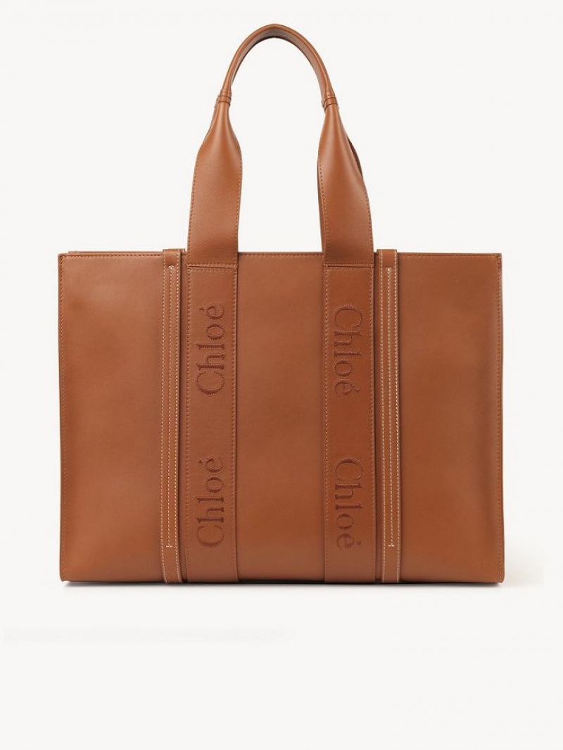 Chloe Large Woody Tote Bags Caramel | CHE-SR13348