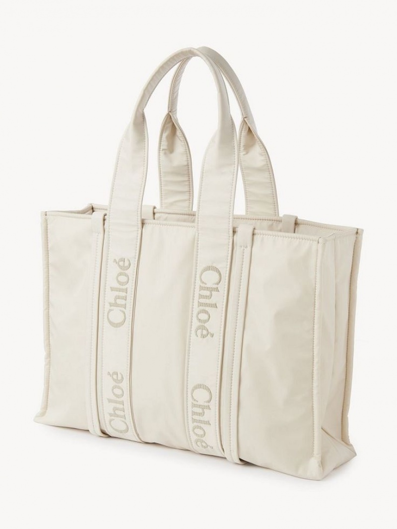 Chloe Large Woody Tote Bags DUSTY IVORY | CHE-SR13364