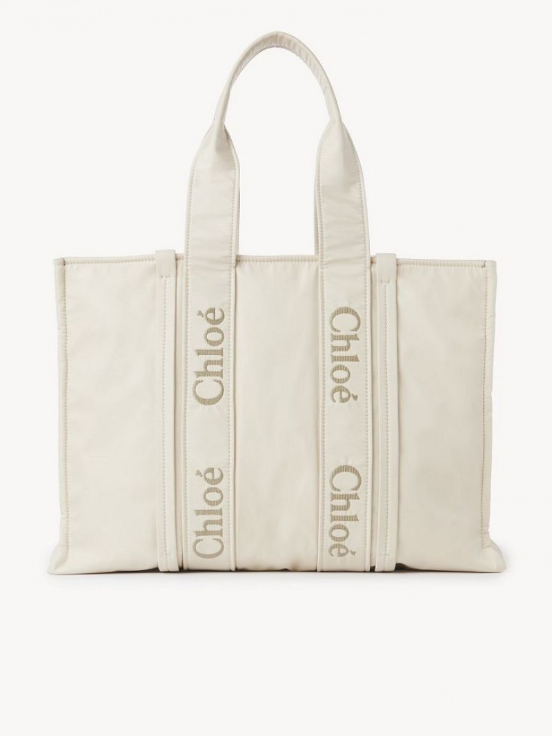 Chloe Large Woody Tote Bags DUSTY IVORY | CHE-SR13364