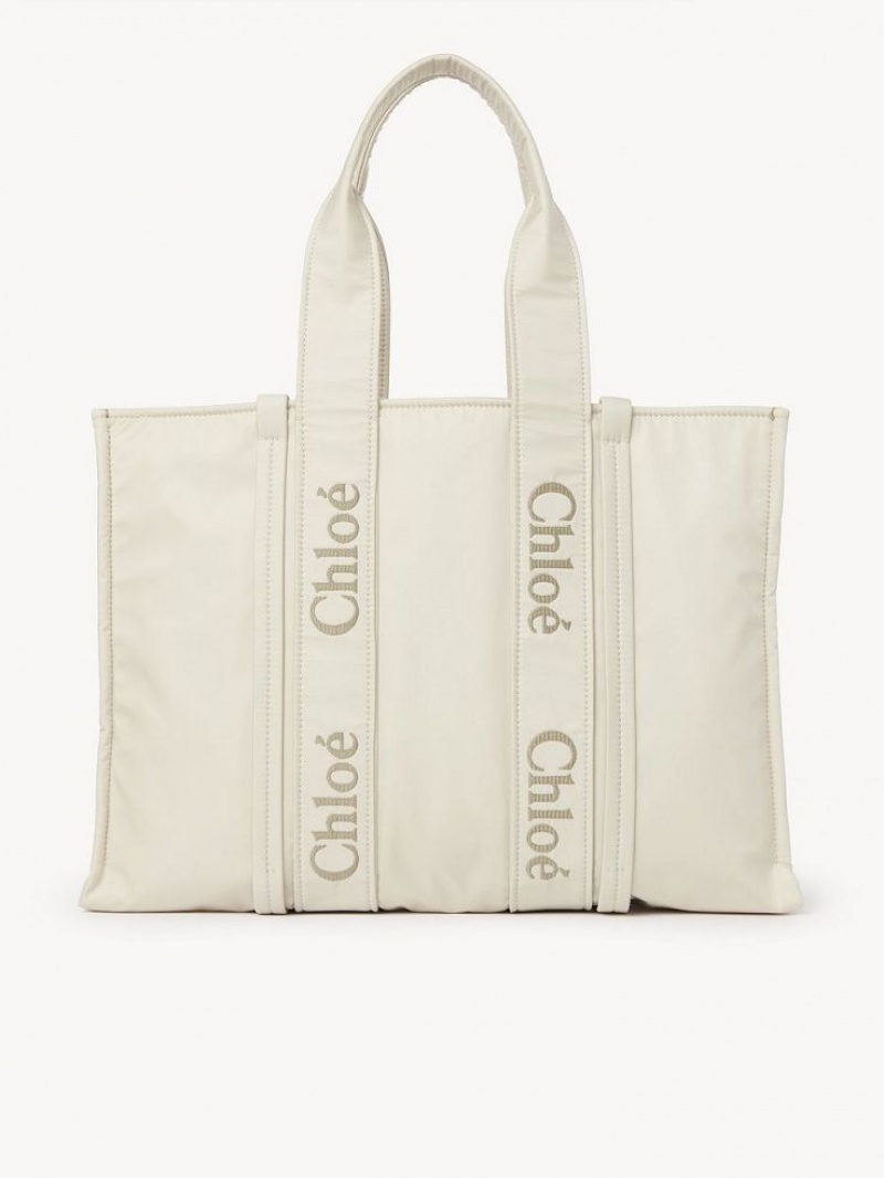 Chloe Large Woody Tote Bags DUSTY IVORY | CHE-SR13364