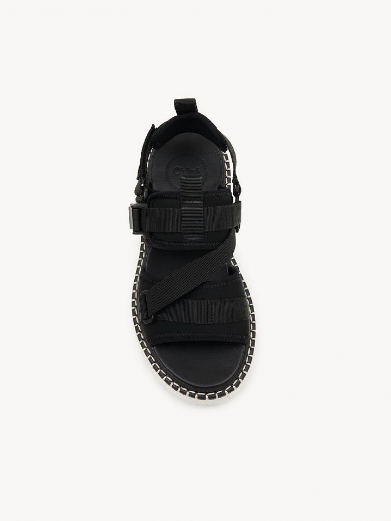 Chloe Lilli Flat Sandals Black | CHE-SR14170