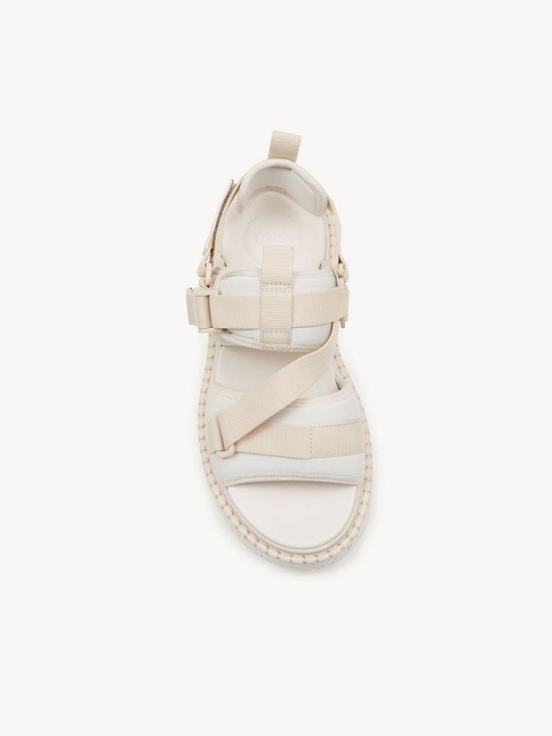 Chloe Lilli Flat Sandals White | CHE-SR14175