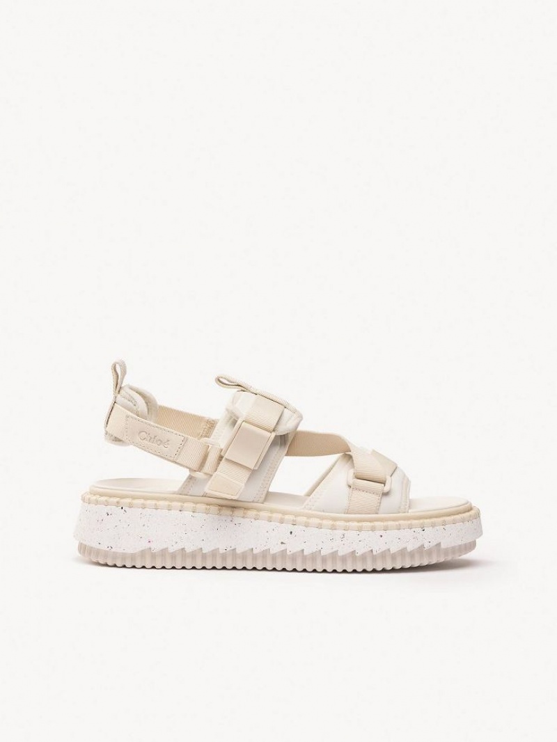 Chloe Lilli Flat Sandals White | CHE-SR14175