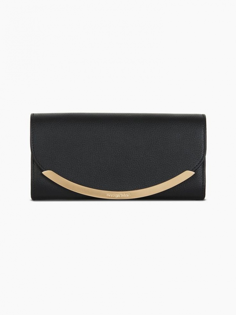 Chloe Lizzie Long Wallets Black | CHE-SR14921