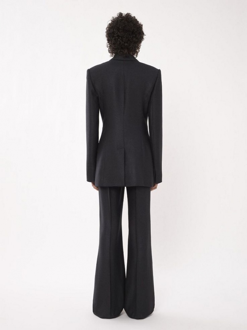 Chloe Long Double-breasted Suiting Black | CHE-SR14030