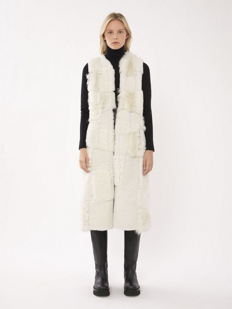 Chloe Long Gilet Jackets White | CHE-SR13825