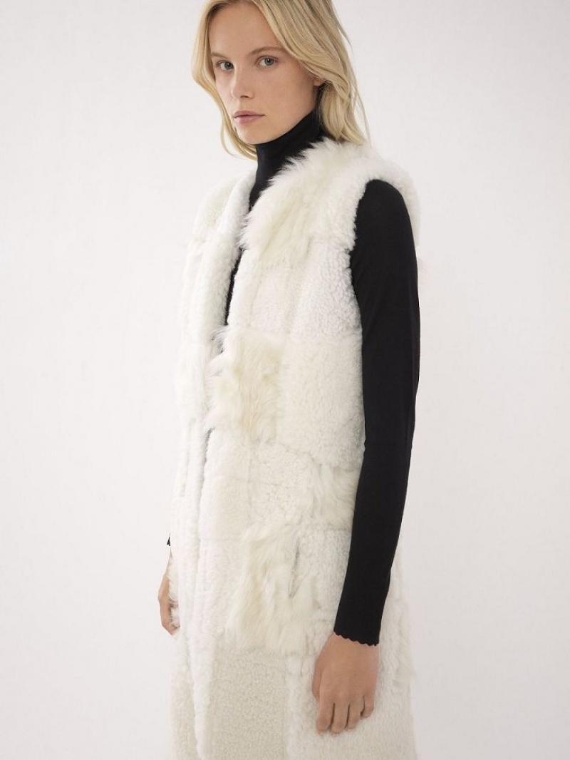 Chloe Long Gilet Jackets White | CHE-SR13825