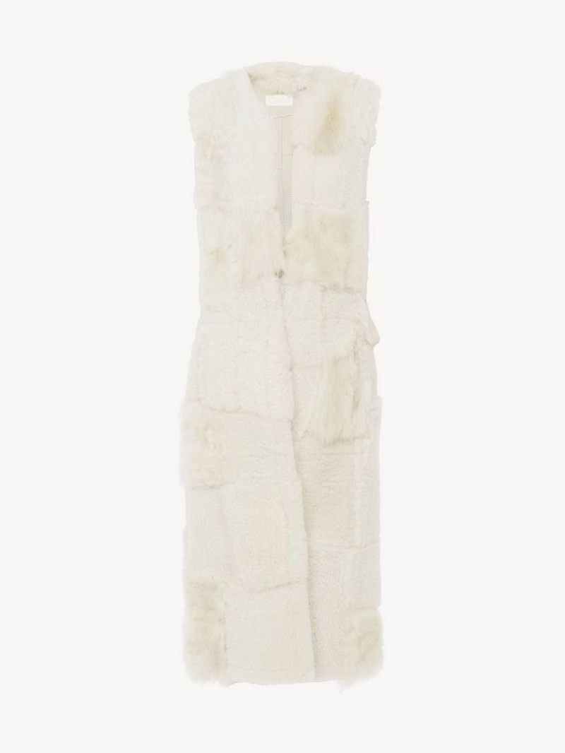 Chloe Long Gilet Jackets White | CHE-SR13825