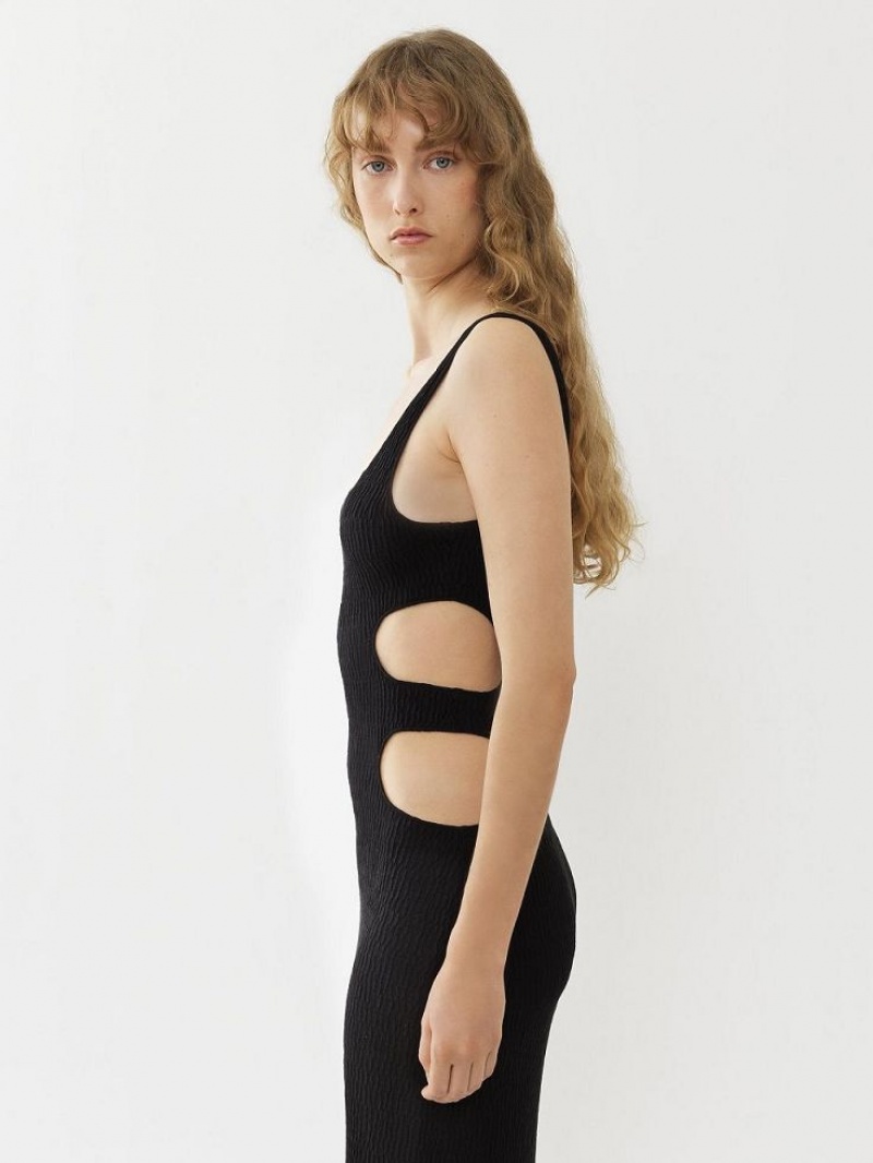 Chloe Long Tank Knitwear Black | CHE-SR13936