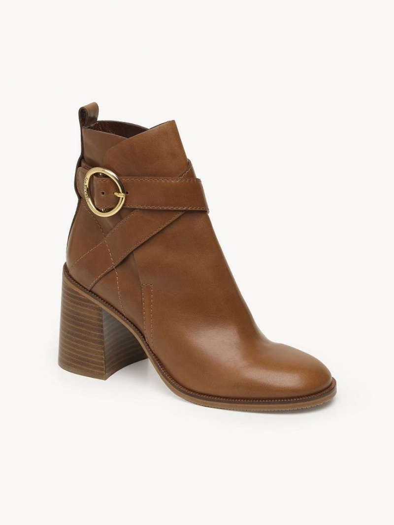 Chloe Lyna Ankle Boots Cuoio | CHE-SR14883