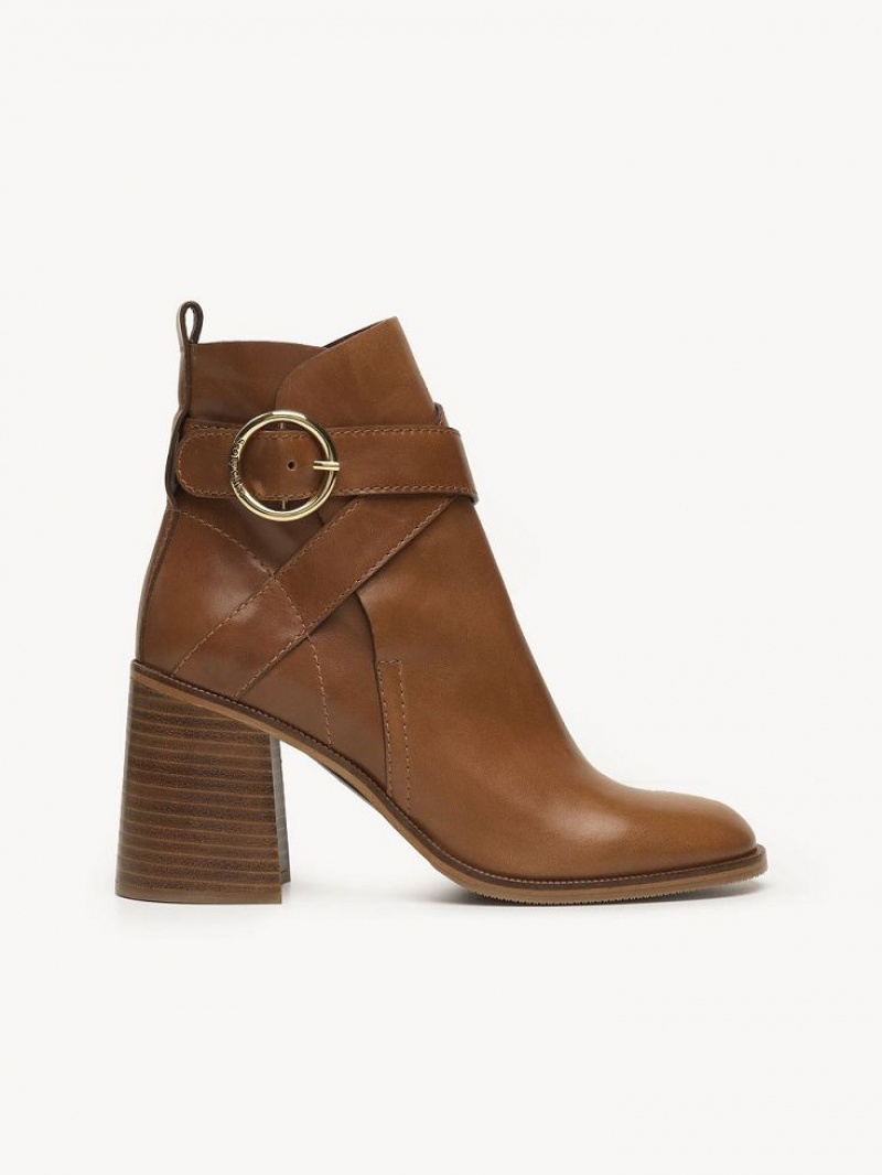 Chloe Lyna Ankle Boots Cuoio | CHE-SR14883