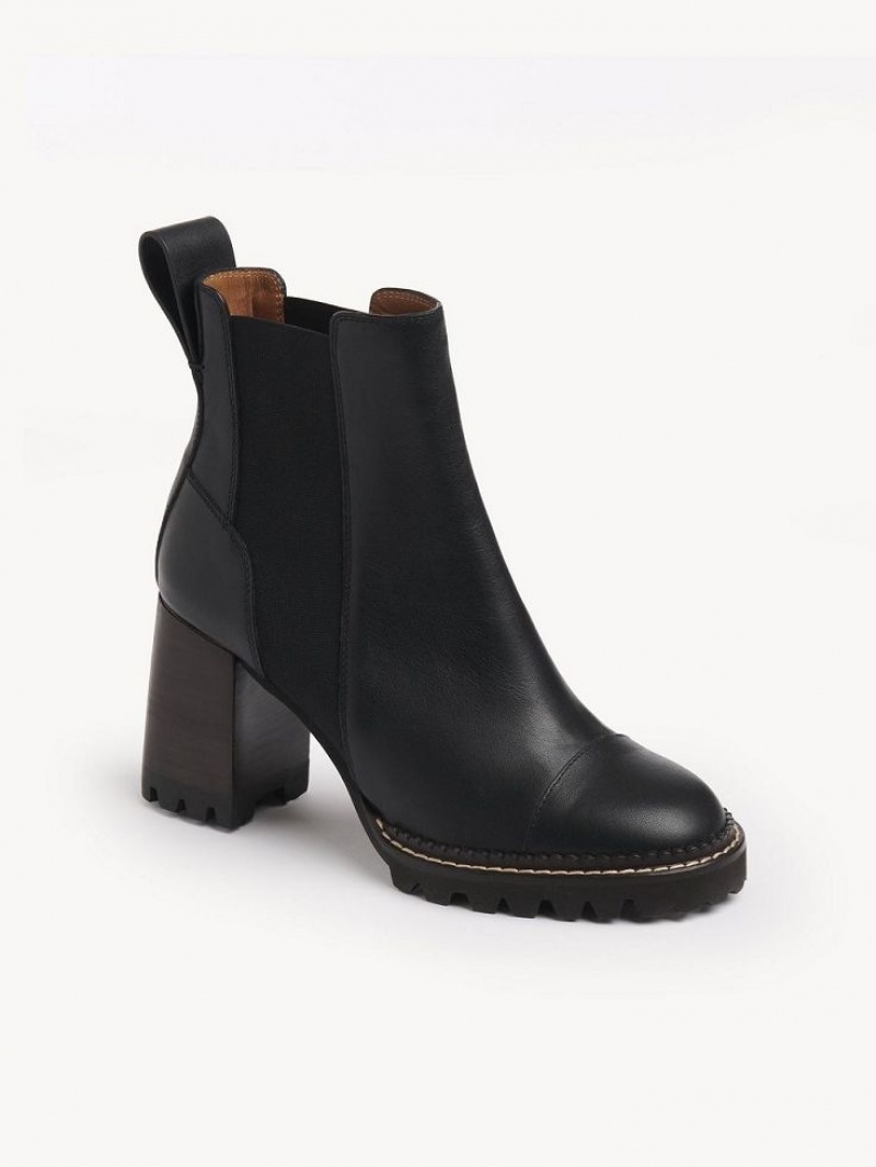 Chloe Mallory Ankle Boots Black | CHE-SR14889