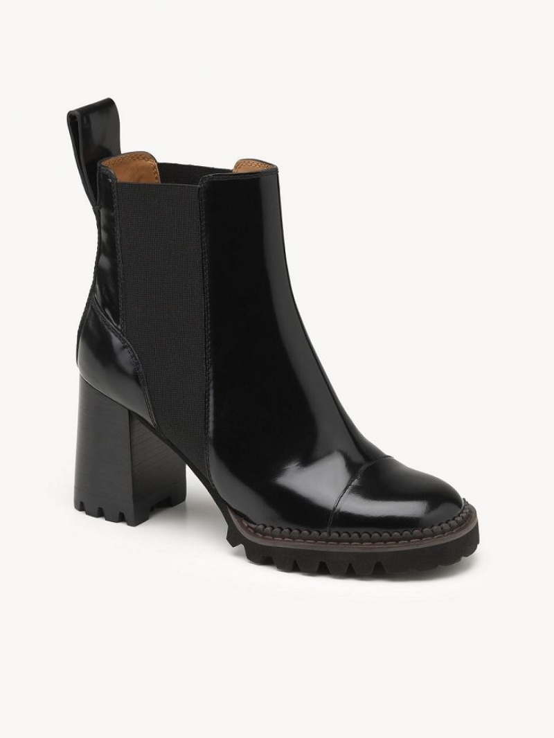 Chloe Mallory Ankle Boots Black | CHE-SR14890