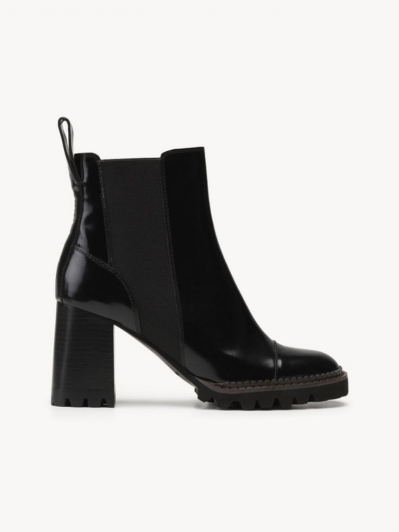 Chloe Mallory Ankle Boots Black | CHE-SR14890