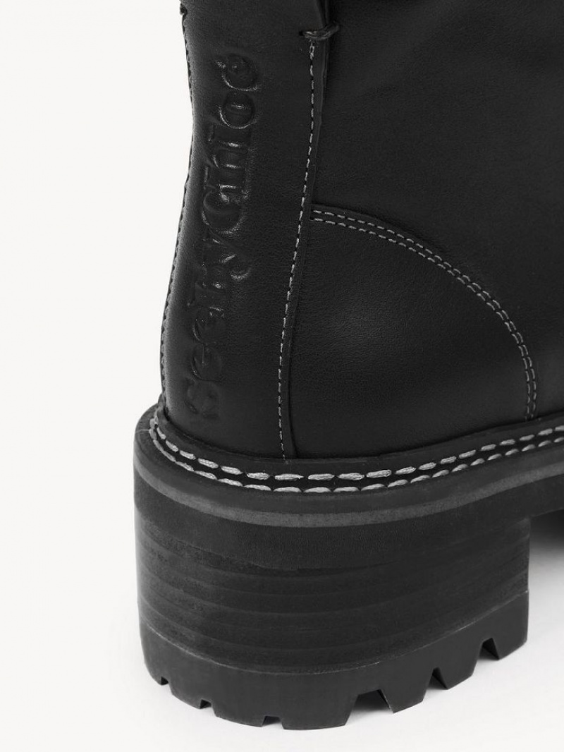 Chloe Mallory Biker Boots Black | CHE-SR14863