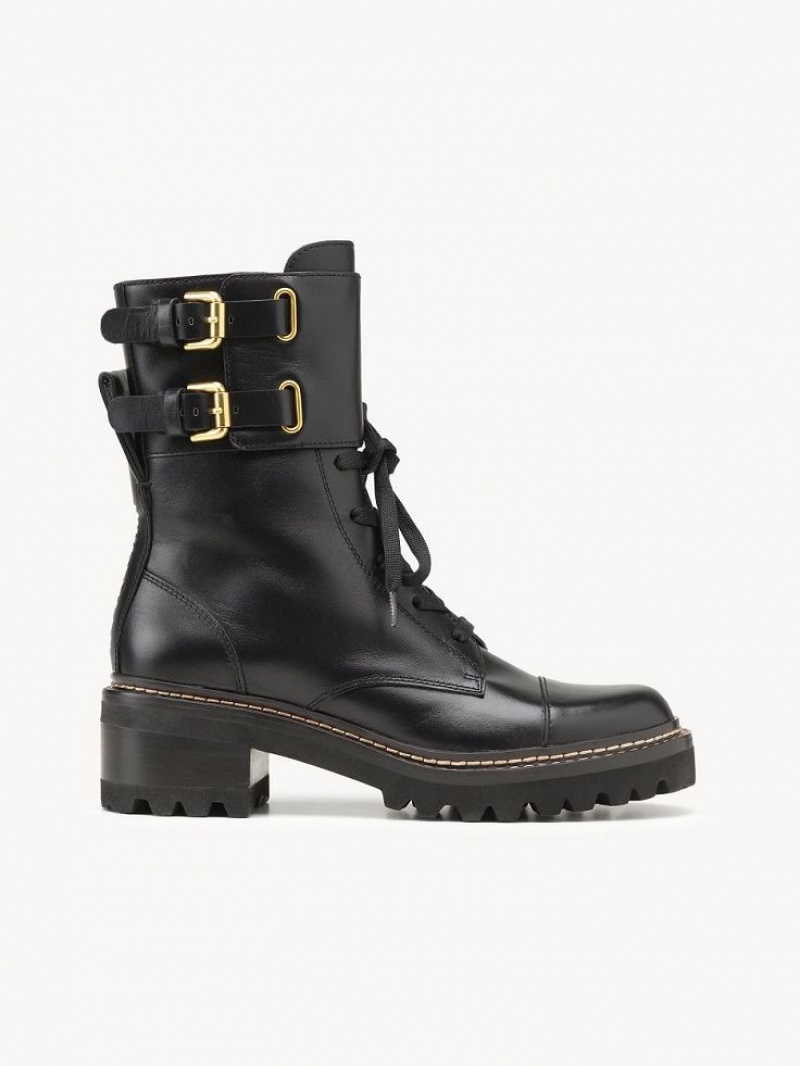 Chloe Mallory Biker Boots Black | CHE-SR14877