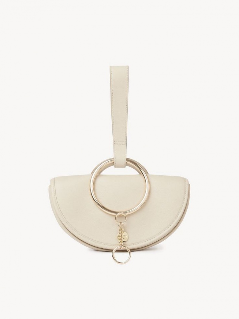 Chloe Mara Half Moon Mini Bags Cement Beige | CHE-SR14755