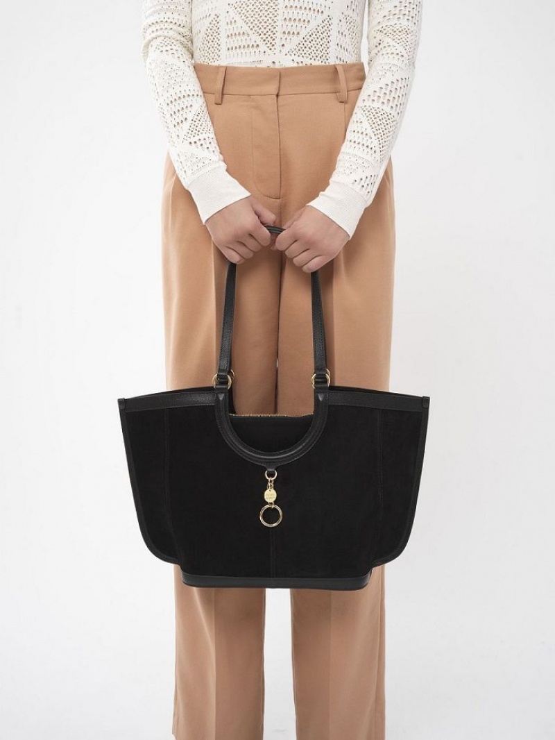 Chloe Mara Shopper Shoulder Bags Black | CHE-SR14593