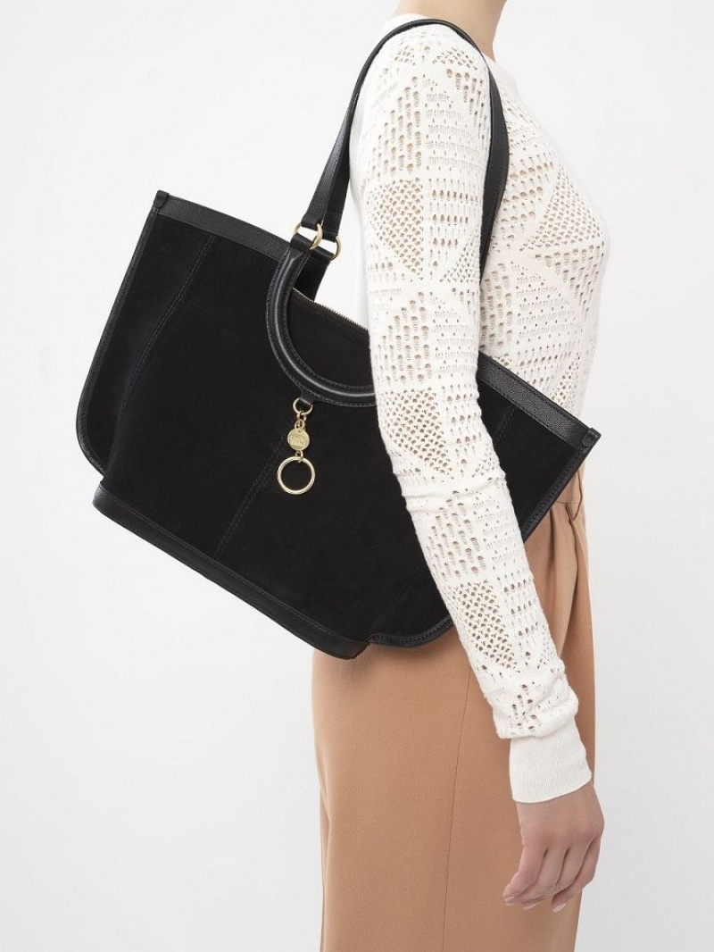 Chloe Mara Shopper Shoulder Bags Black | CHE-SR14593