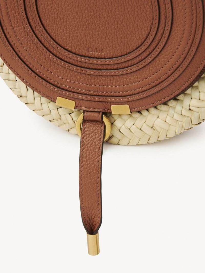 Chloe Marcie Basket Crossbody Bags Tan | CHE-SR13478