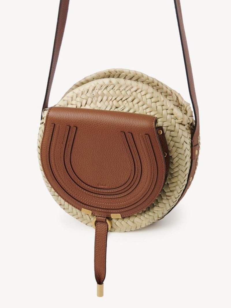 Chloe Marcie Basket Crossbody Bags Tan | CHE-SR13478