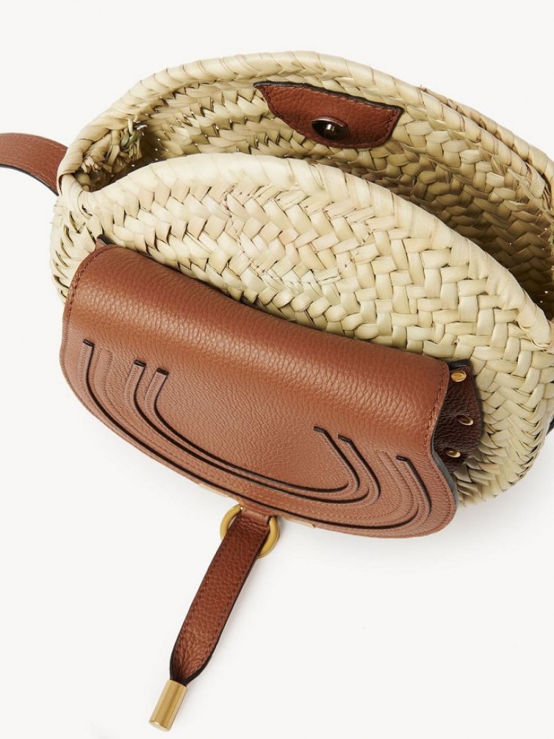 Chloe Marcie Basket Crossbody Bags Tan | CHE-SR13478