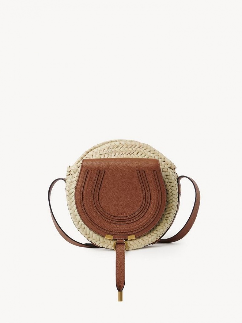 Chloe Marcie Basket Crossbody Bags Tan | CHE-SR13478