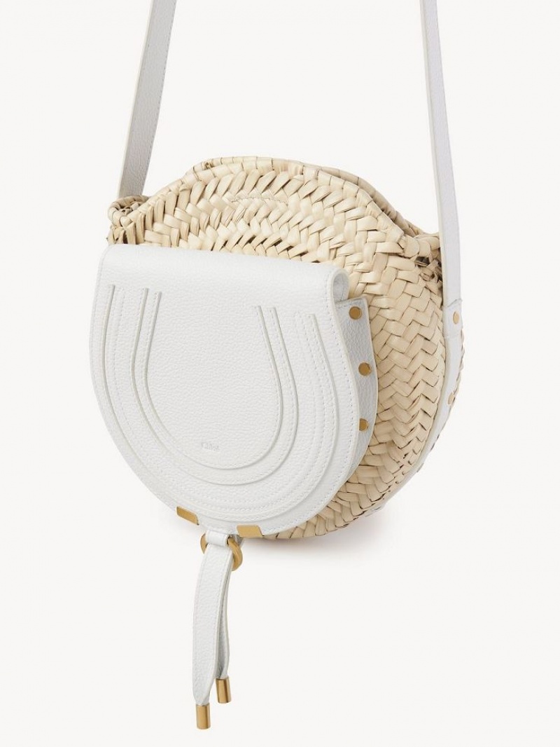 Chloe Marcie Basket Crossbody Bags White | CHE-SR13572