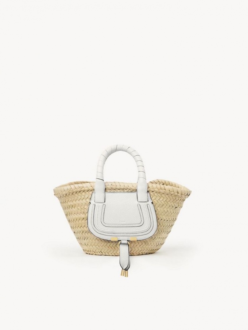 Chloe Marcie Basket Mini Bags White | CHE-SR13662