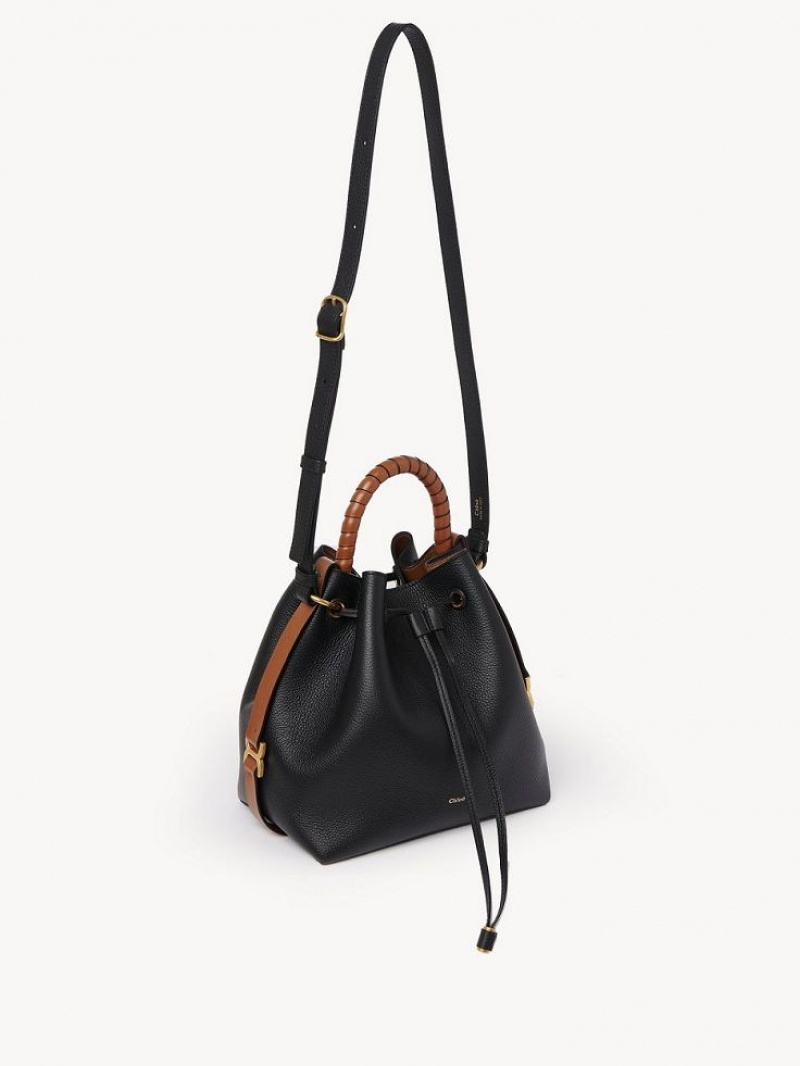 Chloe Marcie Bucket Crossbody Bags Black | CHE-SR13590