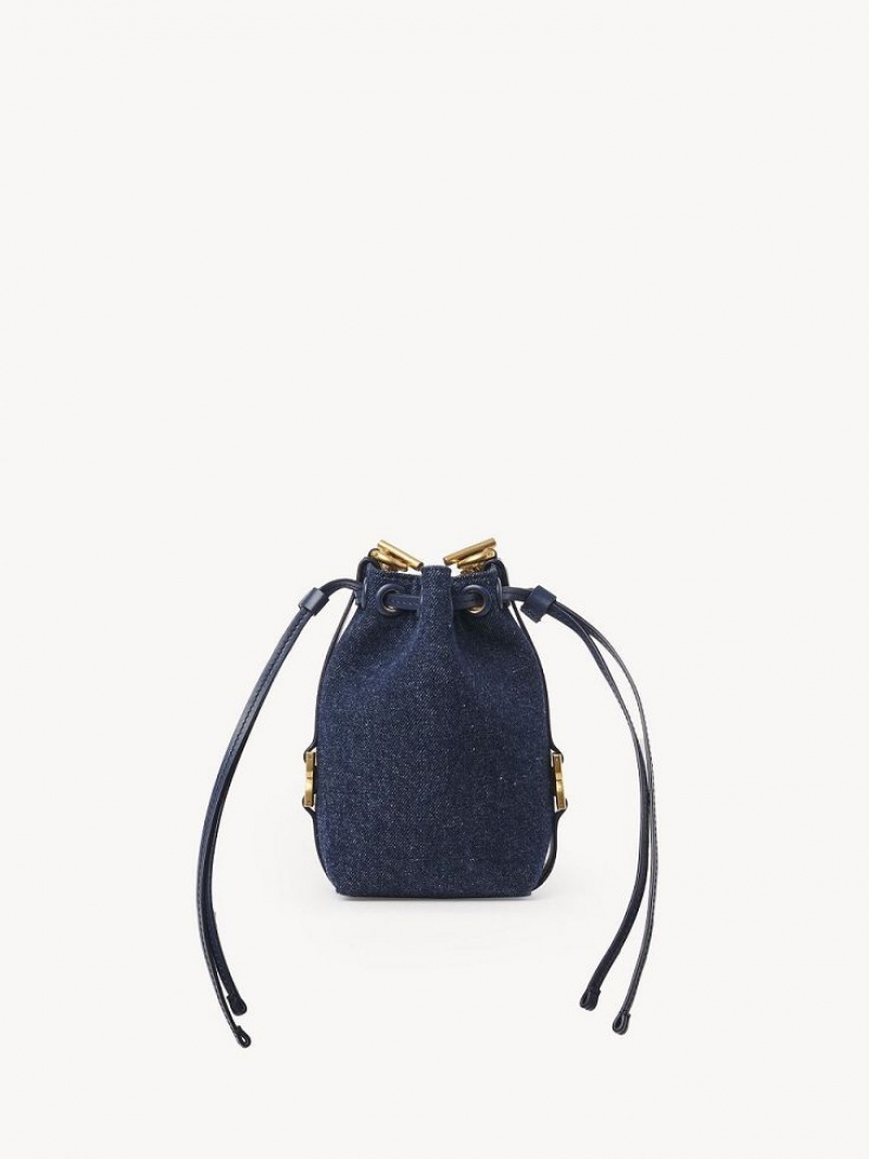 Chloe Marcie Bucket Mini Bags Denim | CHE-SR13715