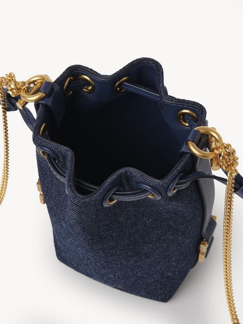 Chloe Marcie Bucket Mini Bags Denim | CHE-SR13715