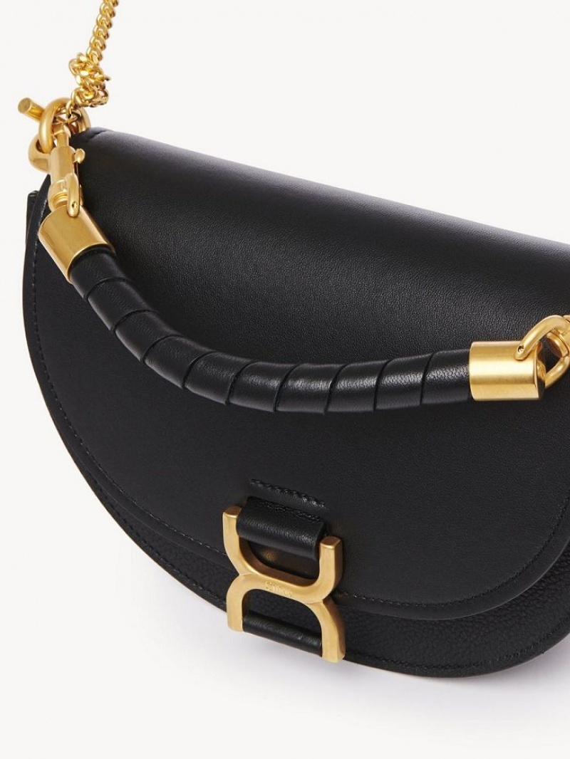 Chloe Marcie Chain Flap Crossbody Bags Black | CHE-SR13591