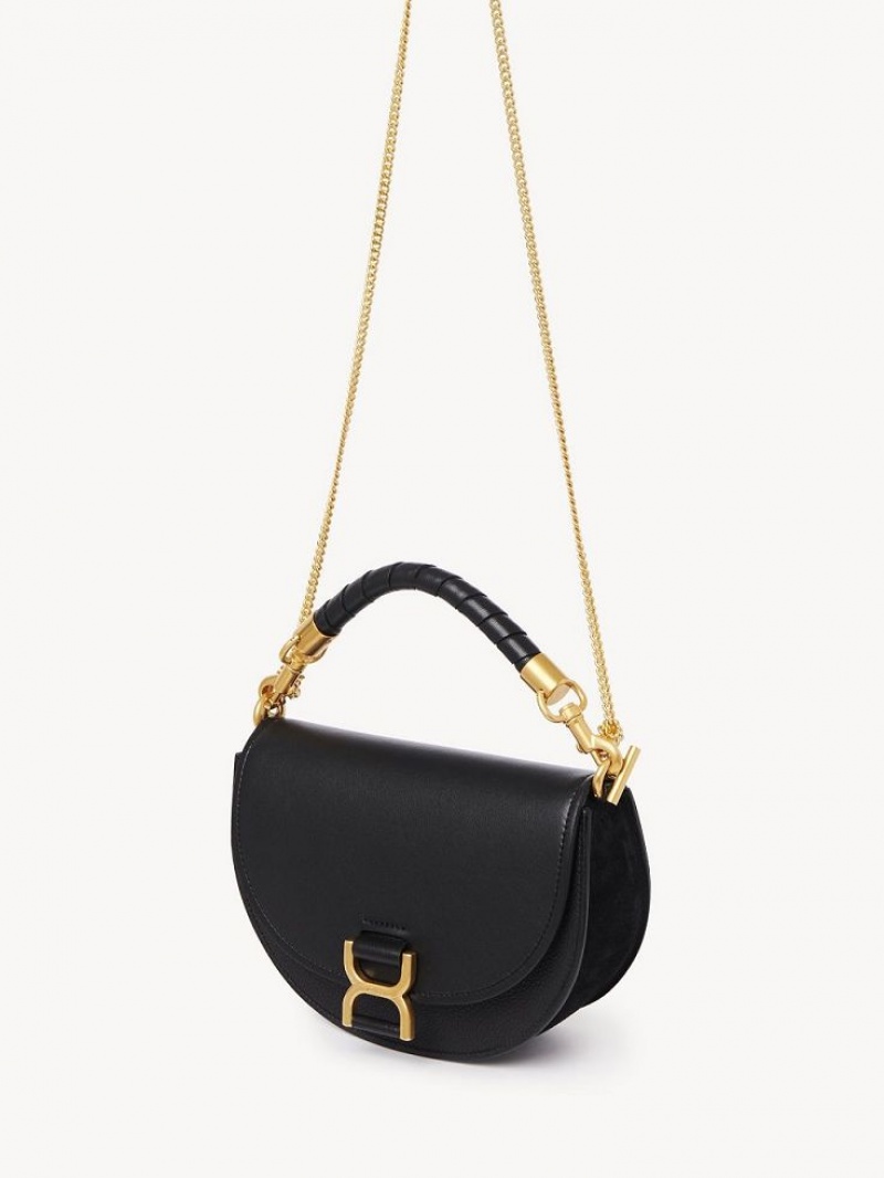 Chloe Marcie Chain Flap Crossbody Bags Black | CHE-SR13591