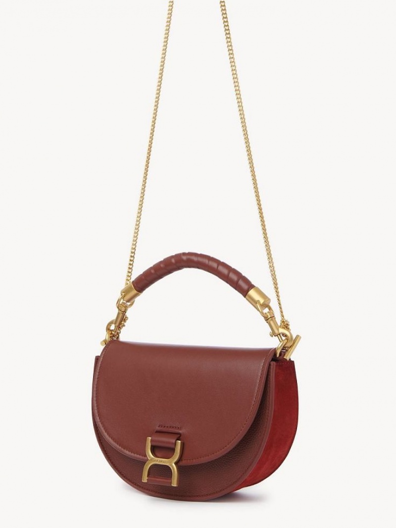 Chloe Marcie Chain Flap Crossbody Bags Sepia Brown | CHE-SR13461