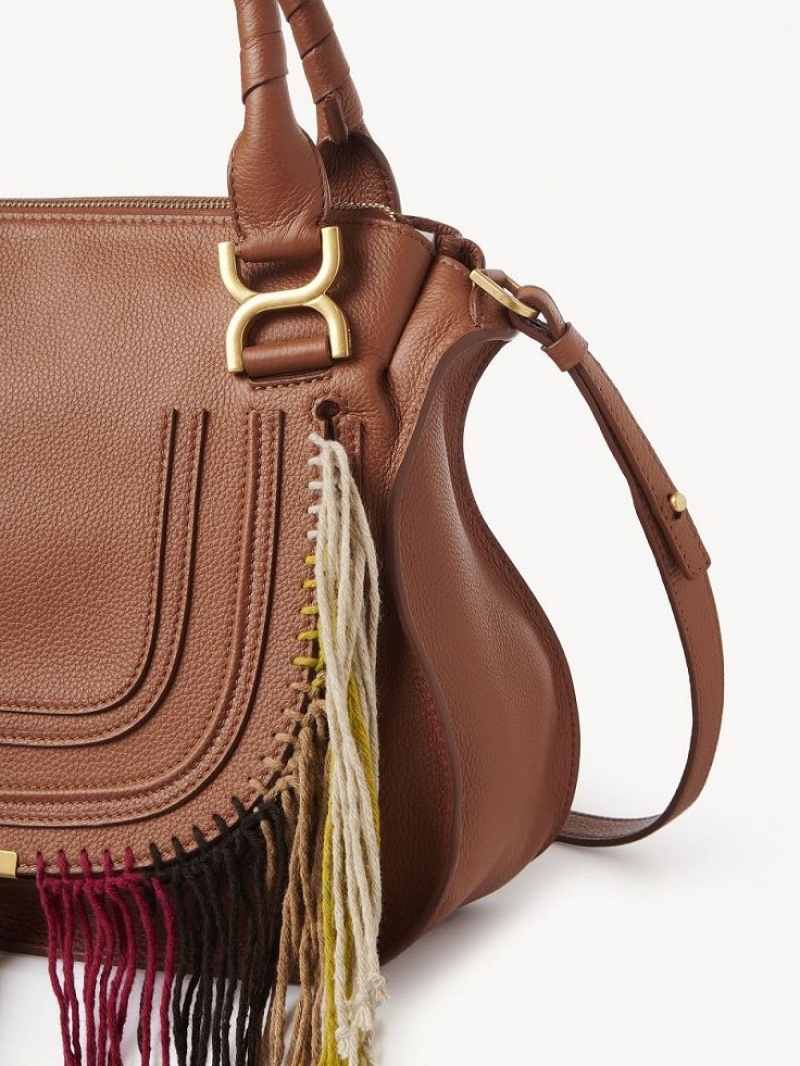 Chloe Marcie Double Carry Crossbody Bags Tan | CHE-SR13472