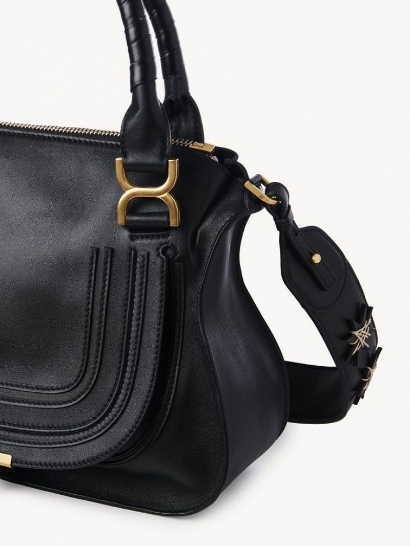 Chloe Marcie Double Carry Crossbody Bags Black | CHE-SR13499