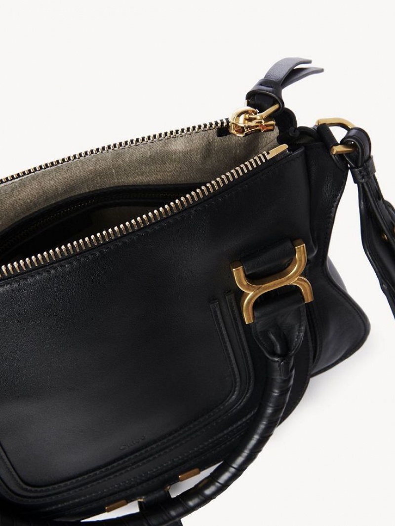 Chloe Marcie Double Carry Crossbody Bags Black | CHE-SR13499