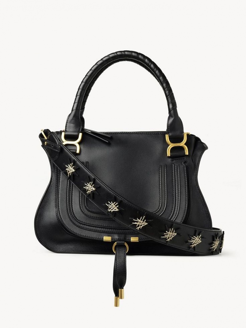 Chloe Marcie Double Carry Crossbody Bags Black | CHE-SR13499