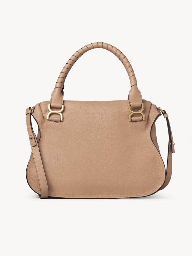 Chloe Marcie Double Carry Crossbody Bags Light Tan | CHE-SR13553