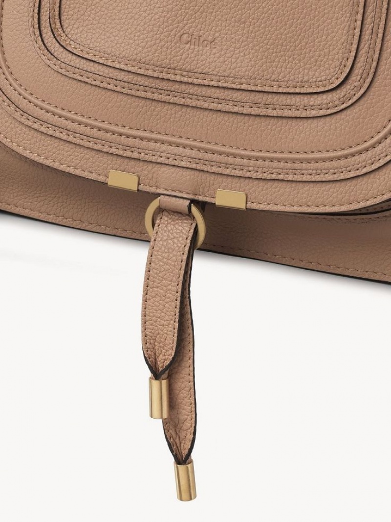 Chloe Marcie Double Carry Crossbody Bags Light Tan | CHE-SR13553