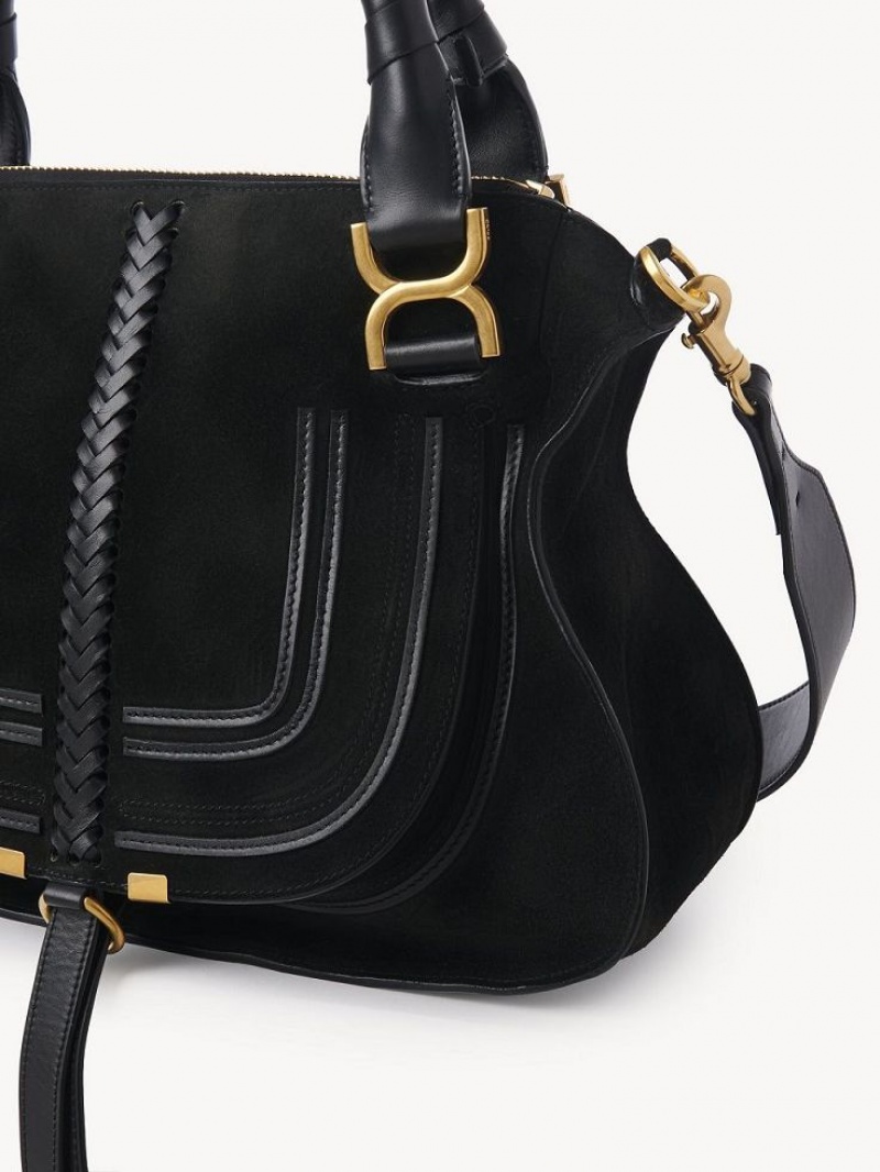 Chloe Marcie Double Carry Shoulder Bags Black | CHE-SR13438