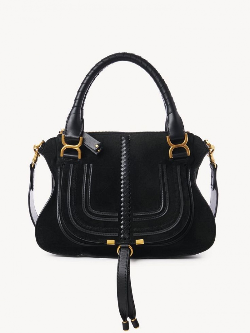 Chloe Marcie Double Carry Shoulder Bags Black | CHE-SR13438