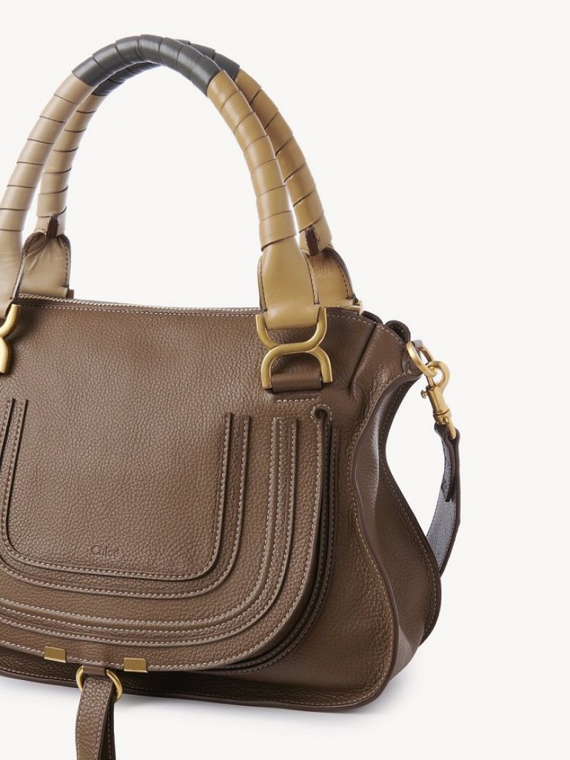 Chloe Marcie Double Carry Shoulder Bags Palm Brown | CHE-SR13439